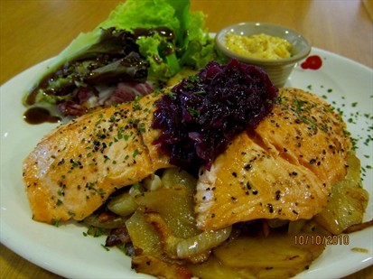 salmon with honey mustard dressing