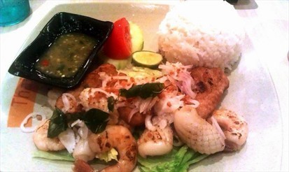 Plain Rice with Seafood