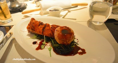 Crispy Pork Belly with Oven-Baked Apple (Front View)